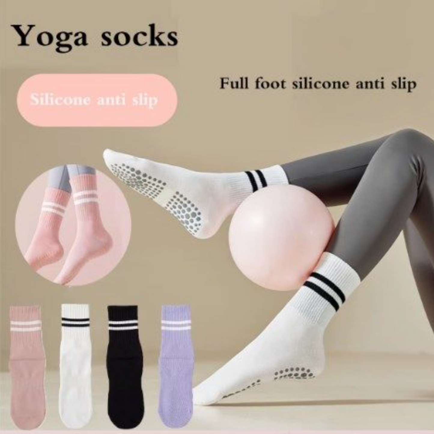 Pilates Socks with Grips